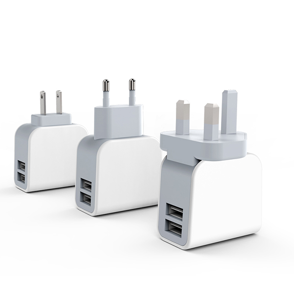 英規(guī)、美規(guī)、歐規(guī)3.1A雙USB充電器-ST30